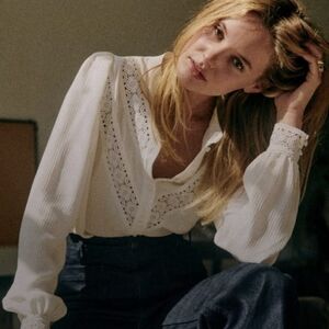 Sezane Jazz Shirt Écru. - Size 46